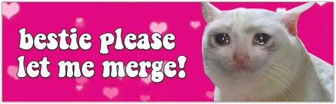 مغناطيس القط الحزين للسيارة – 'Bestie Please Let Me Merge!' ملصق مضحك ومبتكر، تذكير بالصبر، تحذير لطيف للسيارات وسيارات الدفع الرباعي - ملحق ديكور للسائق المبتدئ (وردي) in Kuwait