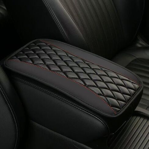Car Center Console Cover for Genesis GV70 2022 2023 2024 2025, Leather Armrest Seat Box Cover Protector Comfortable Center Console Armrest Cover,Black in Saudi Arabia