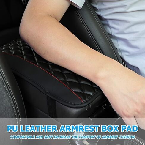 Car Center Console Cover for Genesis GV70 2022 2023 2024 2025, Leather Armrest Seat Box Cover Protector Comfortable Center Console Armrest Cover,Black in Saudi Arabia