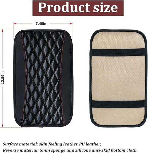 Car Center Console Cover for Genesis GV70 2022 2023 2024 2025, Leather Armrest Seat Box Cover Protector Comfortable Center Console Armrest Cover,Black in Saudi Arabia