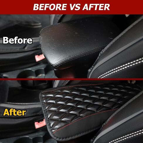 Car Center Console Cover for Genesis GV70 2022 2023 2024 2025, Leather Armrest Seat Box Cover Protector Comfortable Center Console Armrest Cover,Black in Saudi Arabia