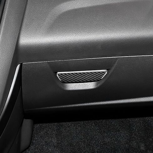 أغطية التحكم المركزية لصندوق أدوات الركاب من ألياف الكربون الحقيقية لسيارة Ford Focus RS/ST/SE/ECO Boost (2012 2013 2014 2015 2016 2017 2018)، ملحقات السيارة الداخلية، أسود in Kuwait