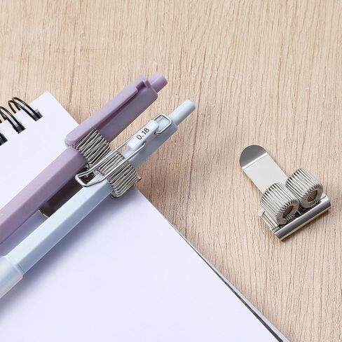 Pen Holder Clip for Notebook & Clipboard, 2pcs Double Hole Hook Metal Pen Loop Clip, Retractable Spring Loop Pencil Clips Hook, Adjustable Pens Holder Attachments for Journal, Notebook in Saudi Arabia