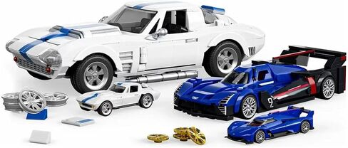 Mattel Brick Shop Building Set, Cadillac GTP Hypercar and Corvette Grand Sport, 1154 Pieces, Ages 10+, Racing Cars Collection Includes 2 Metal Die-cast Cars in Saudi Arabia