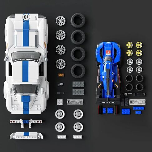 Mattel Brick Shop Building Set, Cadillac GTP Hypercar and Corvette Grand Sport, 1154 Pieces, Ages 10+, Racing Cars Collection Includes 2 Metal Die-cast Cars in Saudi Arabia