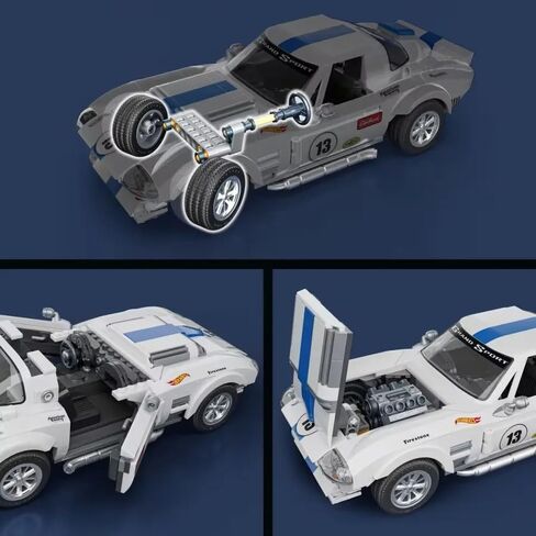 Mattel Brick Shop Building Set, Cadillac GTP Hypercar and Corvette Grand Sport, 1154 Pieces, Ages 10+, Racing Cars Collection Includes 2 Metal Die-cast Cars in Saudi Arabia