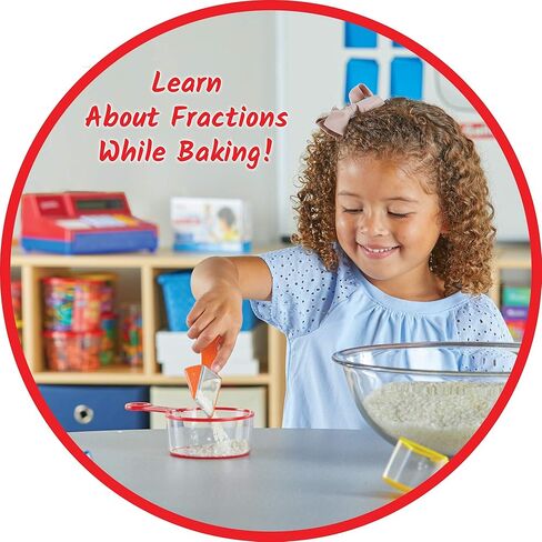 hand2mind Rainbow Fraction Measuring Cups, Kids Montessori Kitchen Tools, Toddler Cooking Tools, Sensory Table Materials, Fraction Manipulatives, Homeschooling Supplies, Easter Baking (Set of 4) in Kuwait