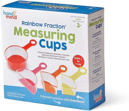 hand2mind Rainbow Fraction Measuring Cups, Kids Montessori Kitchen Tools, Toddler Cooking Tools, Sensory Table Materials, Fraction Manipulatives, Homeschooling Supplies, Easter Baking (Set of 4) in Kuwait
