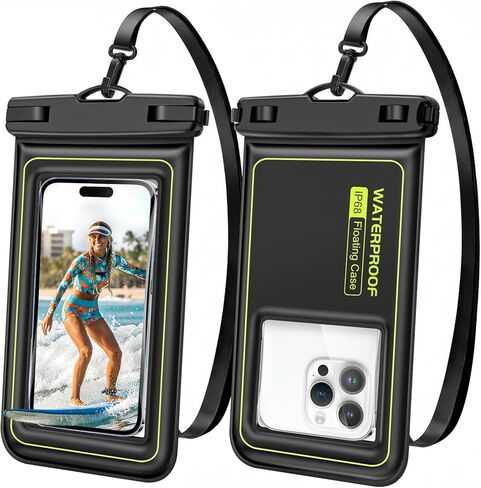 IP68 Waterproof Phone Pouch/Case, Waterproof Floating Phone Case for iPhone 14 13 12 11 Pro Max XS Plus Samsung Galaxy Cellphone, Floating iPhone Case for Beach Vacation-2 Pack in Kuwait