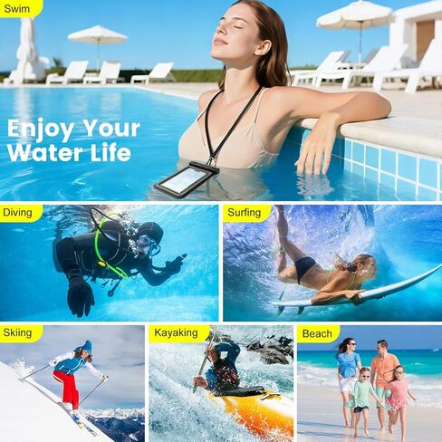 IP68 Waterproof Phone Pouch/Case, Waterproof Floating Phone Case for iPhone 14 13 12 11 Pro Max XS Plus Samsung Galaxy Cellphone, Floating iPhone Case for Beach Vacation-2 Pack in Kuwait