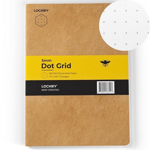LOCHBY® B5 Notebook | Fountain Pen-Friendly 68gsm Tomoe River Paper | Versatile Notebook with Brown Cover for Travelers, Work, School, and Journaling (7.1" x 9.8") in Saudi Arabia