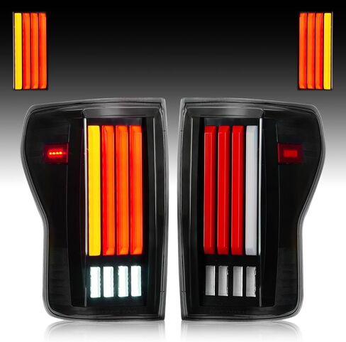 Tail Lights Pair Compatible with 2007 2008 2009 2010 2011 2012 2013 Toyota Tundra LED Tube Rear Brake Lamp Taillights Assembly, Black Housing Clear Lens in Saudi Arabia