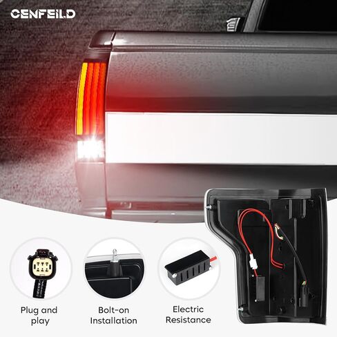 Tail Lights Pair Compatible with 2007 2008 2009 2010 2011 2012 2013 Toyota Tundra LED Tube Rear Brake Lamp Taillights Assembly, Black Housing Clear Lens in Saudi Arabia