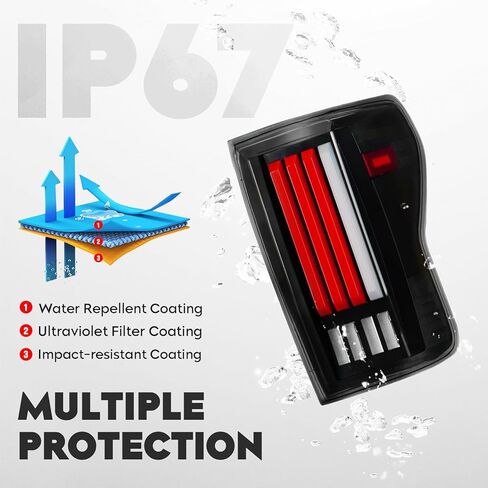 Tail Lights Pair Compatible with 2007 2008 2009 2010 2011 2012 2013 Toyota Tundra LED Tube Rear Brake Lamp Taillights Assembly, Black Housing Clear Lens in Saudi Arabia