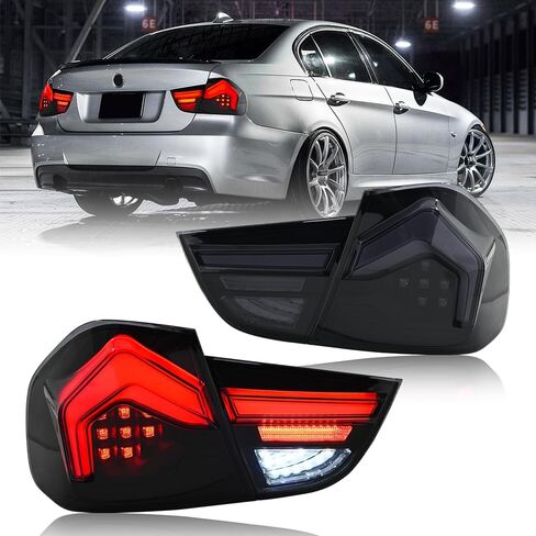Tail Lights for BMW 3-Series E90 E91 328i 335i 4dr Sedan 2009-2012 Taillights with Animation Amber Sequential Turn Signal Rear Back Lamp Smoked(Plug & Play, 1 Pair) in Saudi Arabia