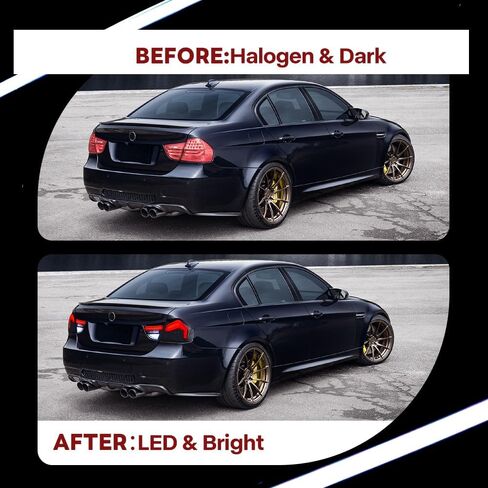 Tail Lights for BMW 3-Series E90 E91 328i 335i 4dr Sedan 2009-2012 Taillights with Animation Amber Sequential Turn Signal Rear Back Lamp Smoked(Plug & Play, 1 Pair) in Saudi Arabia