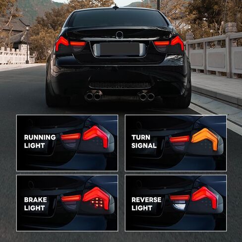 Tail Lights for BMW 3-Series E90 E91 328i 335i 4dr Sedan 2009-2012 Taillights with Animation Amber Sequential Turn Signal Rear Back Lamp Smoked(Plug & Play, 1 Pair) in Saudi Arabia