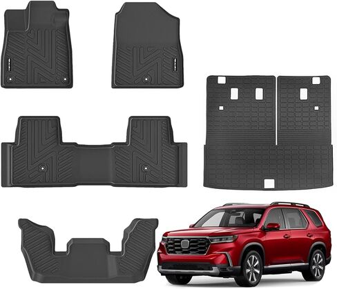 سجادات الأرضية وسجادة صندوق السيارة لسيارة Toyota RAV4 2006-2012 للحماية من جميع الأحوال الجوية، مجموعة كاملة من المطاط TPE وبطانات أرضية السيارات وبطانة الحمولة 2011 Toyota RAV4، عديم الرائحة ومضادة للانزلاق، أسود in Kuwait