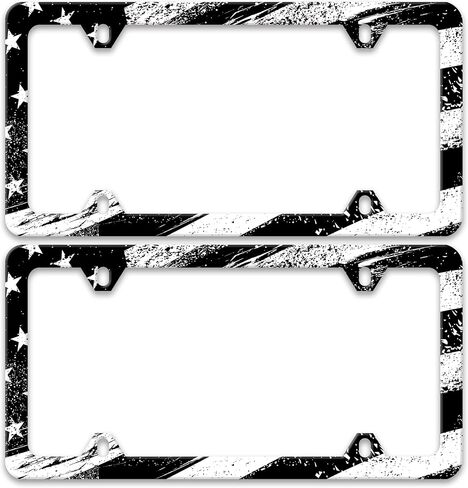 2 Pack Red Ladybug License Plate Frame Animal Flowers License Plate Holders Funny Stainless Steel Auto Accessory Bracket 2 Hole with Screws Universal Us Car License Plate Frames 6x12 in for Women Men in Saudi Arabia