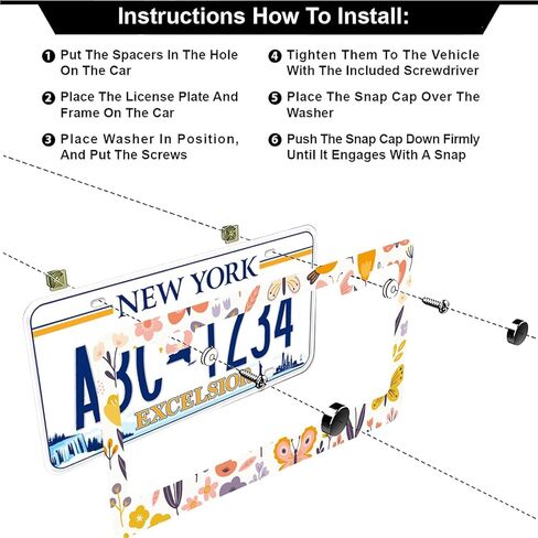 Cute Pink Heart License Plate Frame Stainless Steel Metal Auto Car Accessories Decoration with Screws License Plate Frame 2 Holes 6.3" x 12.2" for Women Gift in Saudi Arabia