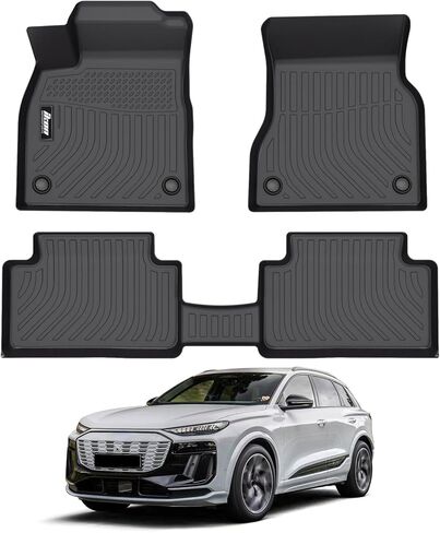 سجادات أرضية السيارة FREEMOTOR802 تناسب 2025-2026 Audi Q6 e-tron وSQ6 e-tron، أسود ثلاثي الأبعاد مصبوب TPE، بطانات سجاد أرضية أوتوماتيكية مضادة للانزلاق لجميع الأحوال الجوية، غطاء كامل للحماية من الملحقات شديدة التحمل، مجموعة 3 قطع in Saudi Arabia