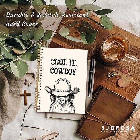 Funny Cat Notebook Journal Gifts for Women Men, Western Gifts for Women, Cute Notebooks for Women Girls Coworkers Cat Lovers, Western Cowboy School Office Supplies 5.5x8.4 Inch in Saudi Arabia