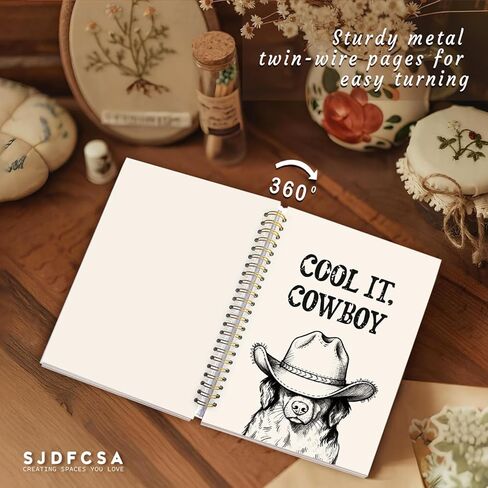 Funny Cat Notebook Journal Gifts for Women Men, Western Gifts for Women, Cute Notebooks for Women Girls Coworkers Cat Lovers, Western Cowboy School Office Supplies 5.5x8.4 Inch in Saudi Arabia