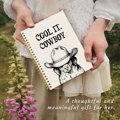 Funny Cat Notebook Journal Gifts for Women Men, Western Gifts for Women, Cute Notebooks for Women Girls Coworkers Cat Lovers, Western Cowboy School Office Supplies 5.5x8.4 Inch in Saudi Arabia