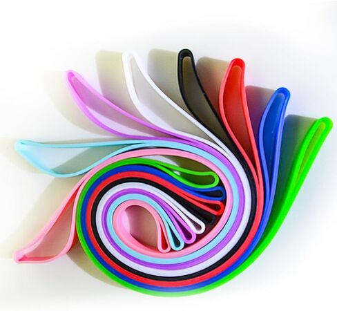 High Elasticity Silicone Bands 1cm x 30cm (8 Colors) - Reusable Stretch Rope for Beach Towel Tie Down & Trash Can Holder | Adjustable, Durable in Saudi Arabia