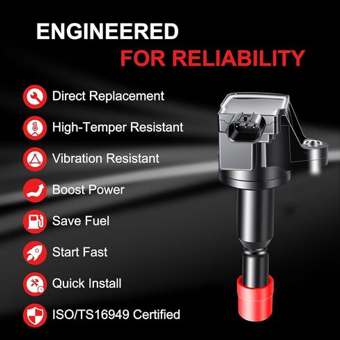 UF581 Ignition Coils Pack Iridium Spark Plugs Fits for Honda Fit L4 1.5L 2007 2008 Replaces# UF581 7092 Set of 4 in Saudi Arabia