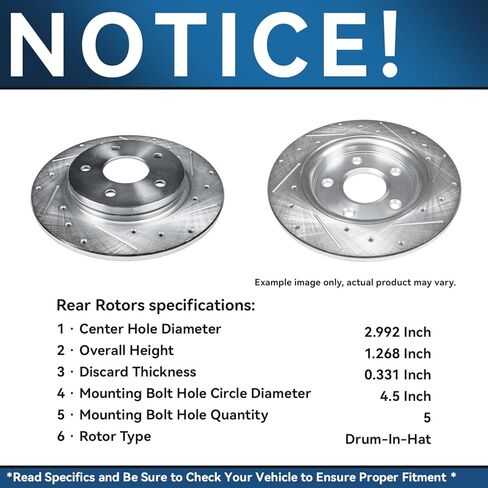 Detroit Axle - Rear Brake Kit for Subaru Crosstrek Forester Impreza XV Crosstrek Replacement Drilled & Slotted Disc Brake Rotors Ceramic Brakes Pads: 10.79" inch Rotor in Saudi Arabia