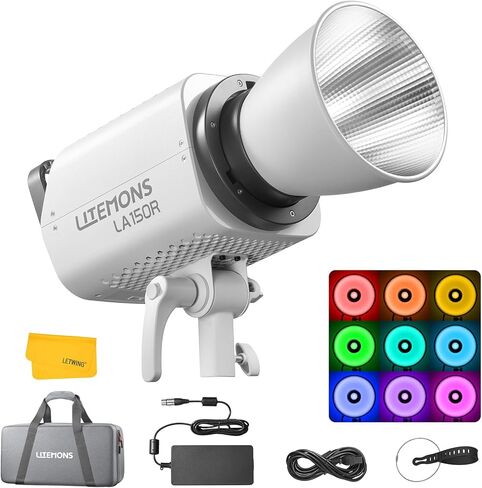 Godox SL150IIIBi 160W ثنائي اللون LED فيديو ضوئي، 2800~6500K CRI/TLCI 96+/97+ LED ضوء استوديو، APP/2.4 جيجا هرتز تحكم لاسلكي، وضع صامت، 9 تأثيرات FX، للتصوير الفوتوغرافي، وإضاءة المقابلة، وتصوير الفيديو in Kuwait