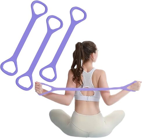 Figure 8 Fitness Resistance Band, Elastic Bands for Exercise, Stretching Strap, for Arm,Shoulder, Back,Leg Stretching, Exercise Equipment for Yoga, Pilates,Physical Therapy,Stretching（3 Pack） in Saudi Arabia