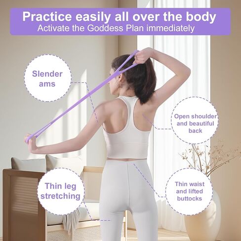Figure 8 Fitness Resistance Band, Elastic Bands for Exercise, Stretching Strap, for Arm,Shoulder, Back,Leg Stretching, Exercise Equipment for Yoga, Pilates,Physical Therapy,Stretching（3 Pack） in Saudi Arabia