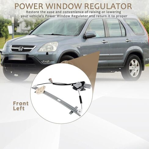 Front Left Driver Side Power Window Regulator with Motor Assembly Compatible for 2002-2006 Honda CR-V, Replacement 741-302, 72250S9AA02, 72250S9AA03 in Saudi Arabia