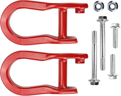 Front Tow Hooks Ring Compatible with Chevy Silverado GMC Sierra 1500 Front Lower Bumper Trailer Ring, Red 2Pcs, Replace 84192871 in Saudi Arabia