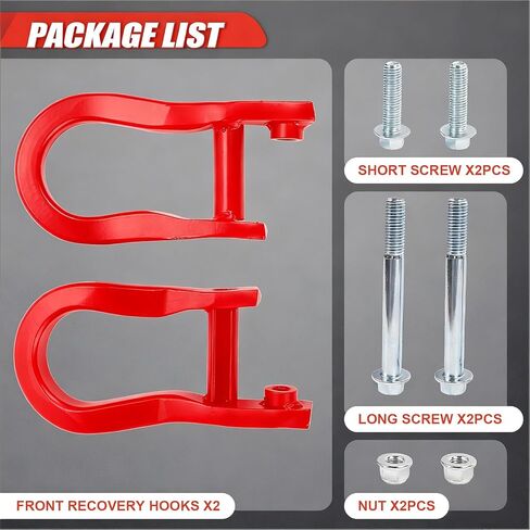Front Tow Hooks Ring Compatible with Chevy Silverado GMC Sierra 1500 Front Lower Bumper Trailer Ring, Red 2Pcs, Replace 84192871 in Saudi Arabia
