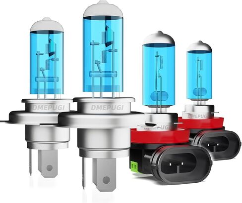 Compatible With Mazda 2 2011-2019, 9003 High Low Beam + H11 Fog Lights Halogen Light Bulb Combo,Bright Halogen Replacement Headlight Bulbs,Plug N Play, Pack of 4 in Saudi Arabia
