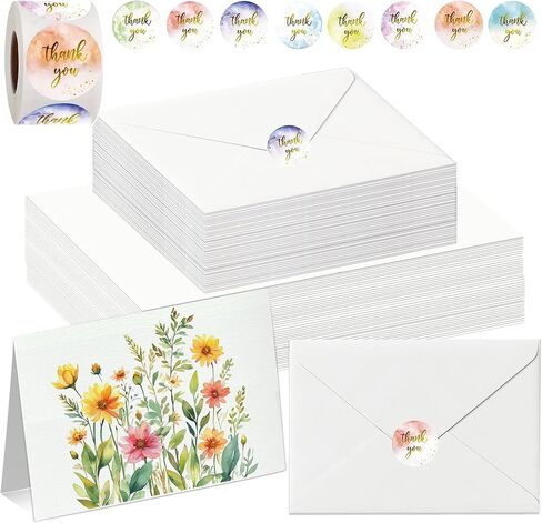 50 Pack Blank Watercolor Cards with Envelopes 4 x 6 Inch 140lb/300GSM 100% Cotton Heavyweight Foldable Water Color Cardstock, Acid-Free Watercolor Cards to Paint for Christmas Birthday in Saudi Arabia