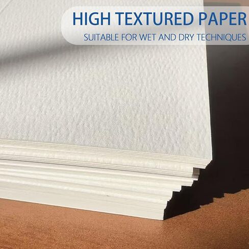 50 Pack Blank Watercolor Cards with Envelopes 4 x 6 Inch 140lb/300GSM 100% Cotton Heavyweight Foldable Water Color Cardstock, Acid-Free Watercolor Cards to Paint for Christmas Birthday in Saudi Arabia