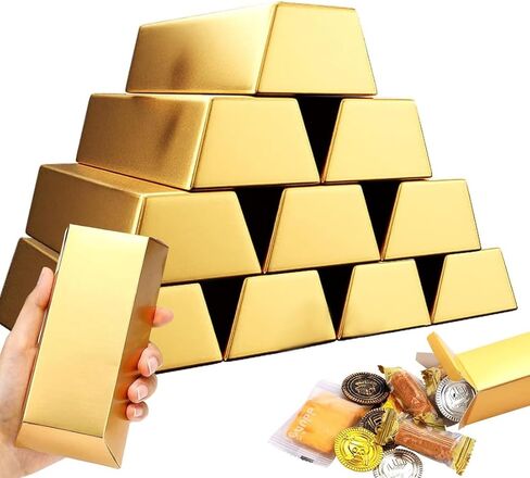 8 pieces fake gold bar candy boxes pirate treasure gift box for weddings, birthday parties, party favors, candy boxes, gold bar birthday parties, weddings in Saudi Arabia