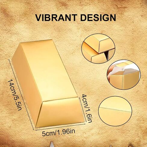 8 pieces fake gold bar candy boxes pirate treasure gift box for weddings, birthday parties, party favors, candy boxes, gold bar birthday parties, weddings in Saudi Arabia