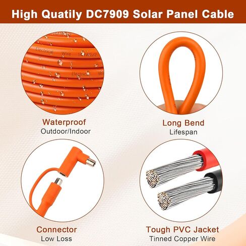كابل تمديد شحن بالطاقة الشمسية إلى DC 8 مم بطول 6 أقدام و12AWG+14AWG مع موصل لوحة شمسية إلى DC7909/8020 متوافق مع Anker وGZ Yeti وBLUETT وJackery محطة الطاقة المحمولة in Kuwait