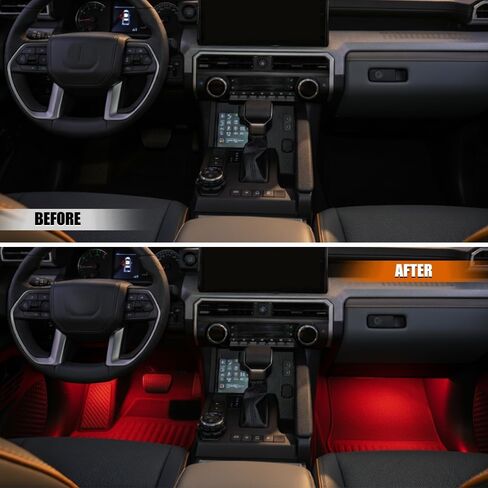 2PCS Footwell LED Lights fit for 4Runner/Tacoma Floor Foot Ambient Lighting Under Dash Footwell Inside Light for Toyota Interior Accessories (Red) in Saudi Arabia