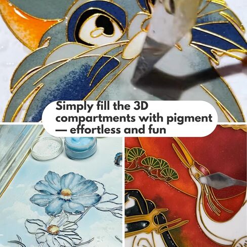 DIY 3D Paint by Numbers Kit for Adults Beginners 8"x12" with Frame,Enamel Sand Painting All in One Kit with Tools, DIY Craft Supplies Starter Set, Easy Instructions-Gray Crane in Saudi Arabia