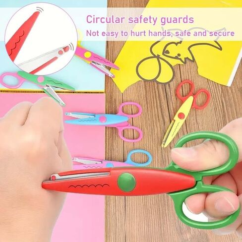 6 Packs Craft Scissors with Decorative Edge, Zig Zag, Pattern & Design Blades – Perfect for Scrapbooking, Crafting & Fancy Projects – Premium Decorative Scissors for Creative Cutting in Saudi Arabia