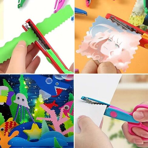 6 Packs Craft Scissors with Decorative Edge, Zig Zag, Pattern & Design Blades – Perfect for Scrapbooking, Crafting & Fancy Projects – Premium Decorative Scissors for Creative Cutting in Saudi Arabia