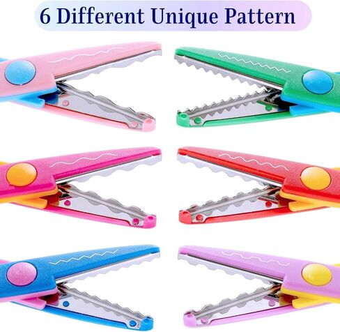 6 Packs Craft Scissors with Decorative Edge, Zig Zag, Pattern & Design Blades – Perfect for Scrapbooking, Crafting & Fancy Projects – Premium Decorative Scissors for Creative Cutting in Saudi Arabia