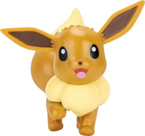 مجموعة أحزمة Pokémon Eevee Clip 'N' Go - شخصية معركة Eevee مقاس 5 سم مع كرة رائعة وكرة حب وحزام ذو طابع خاص in Saudi Arabia