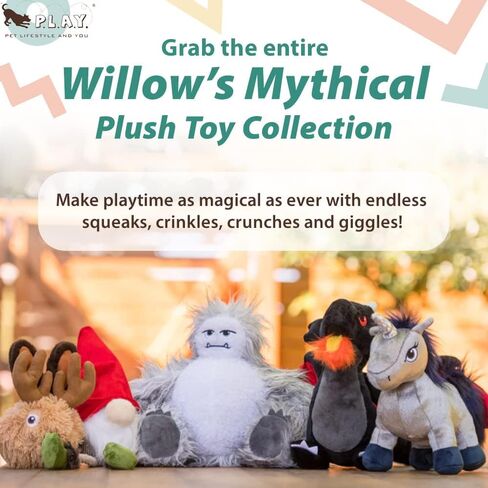 P.L.A.Y. PET LIFESTYLE AND YOU P.L.A.Y. Cute Plush Dog Toys - Mythical Creature, Fairytale Themed Durable Squeaker Chew Toy, Great for Puppies Dogs (Darby The Dragon) in Saudi Arabia